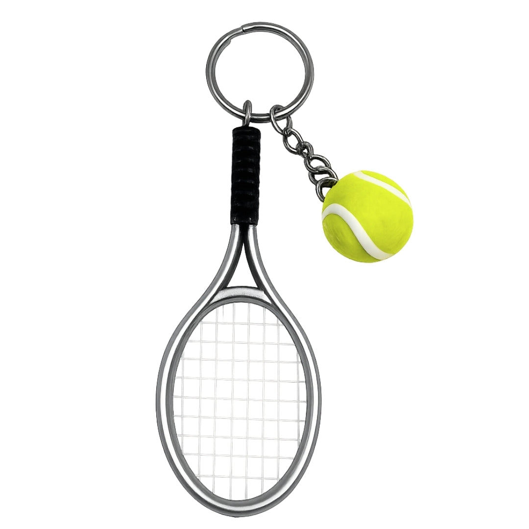 Sportieve sleutelhanger tennisracket met mogelijkheid tot graveren