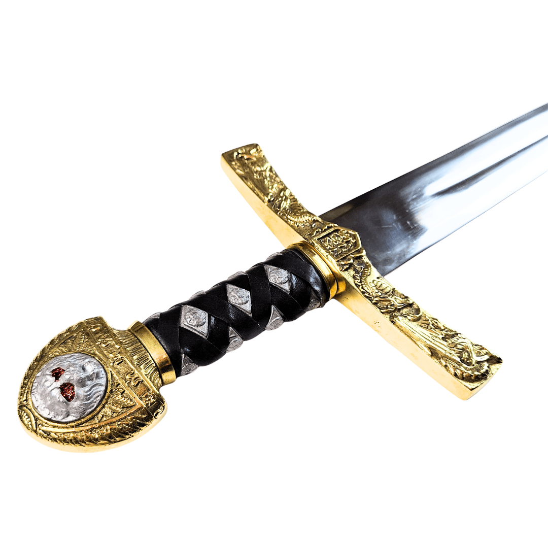 Replica van het zwaard Excalibur van koning Arthur met gravure – 98,5 cm, stalen kling, messing handgreep