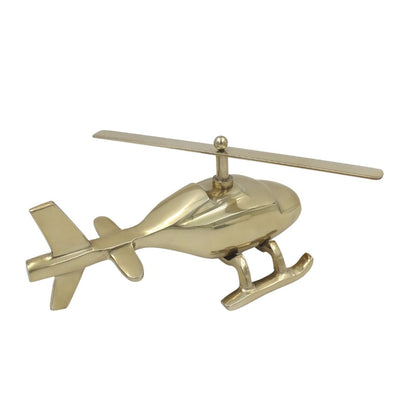 Metalen helikoptermodel met mogelijkheid tot personalisatie met gravure – goudkleurig, 32 cm
