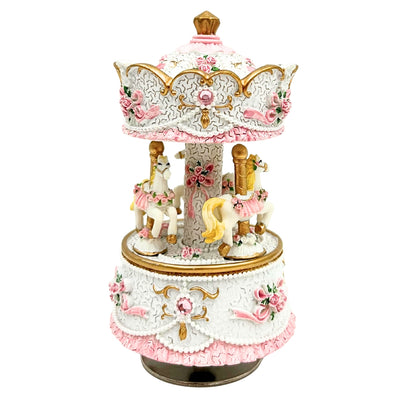 Pastelkleurige carrousel-muziekdoos MP-333 met gravure