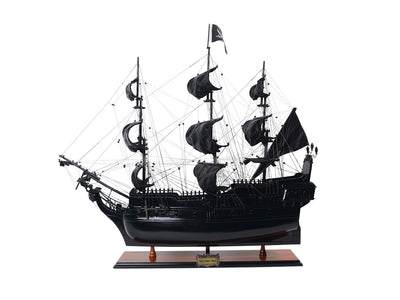 Model van het piratenschip Black Pearl BP80R met personaliseerbare gravure, lengte 89 cm, exclusief cadeau voor elke gelegenheid, kunstambacht, houten standaard
