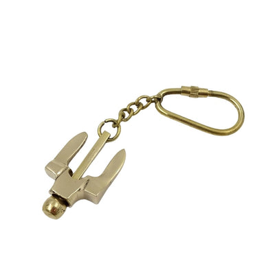Messing anker-sleutelhanger in goudkleur met mogelijkheid tot personalisatie met gravure