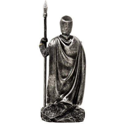Beeldje ridder met speer 20 cm met mogelijkheid tot personalisatie met gravure - handbeschilderde decoratie van polyresin als cadeau voor liefhebbers van geschiedenis en militaire zaken