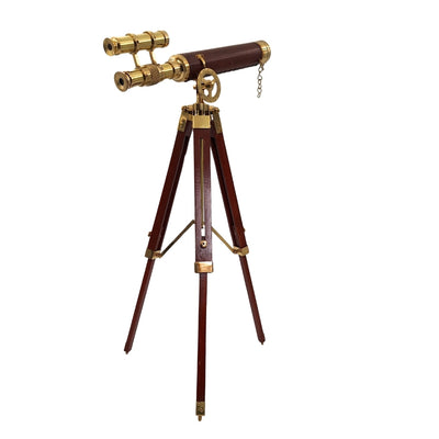 Messing telescoop op driepoot 57 cm met mogelijkheid tot personalisatie met gravure