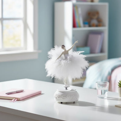 Muziekdoos ballerina Sneeuwkoningin beweegbaar 23,5 cm met gravure