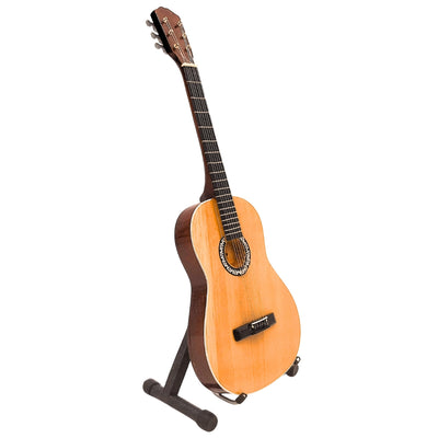 Mini klassieke gitaar met gravure - houten mahoniehouten decoratie 25 cm
