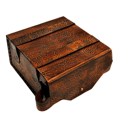 Retro messing sextant in leren etui - elegant navigatie-instrument met graveermogelijkheid - ideaal cadeau voor liefhebbers van zeilen en geschiedenis - afmetingen 13x12x7 cm