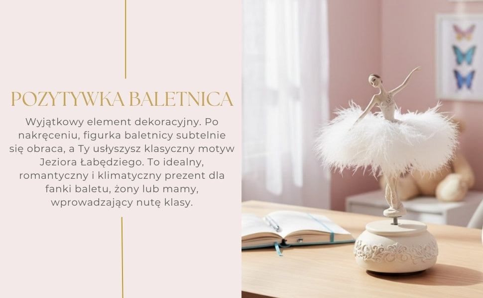 Muziekdoos ballerina Sneeuwkoningin beweegbaar 23,5 cm met gravure
