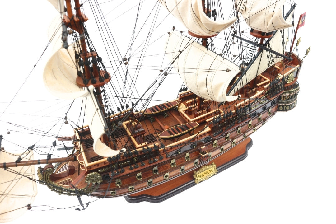 Model van het zeilschip San Felipe 80cm, mogelijkheid tot personalisatie door gravure