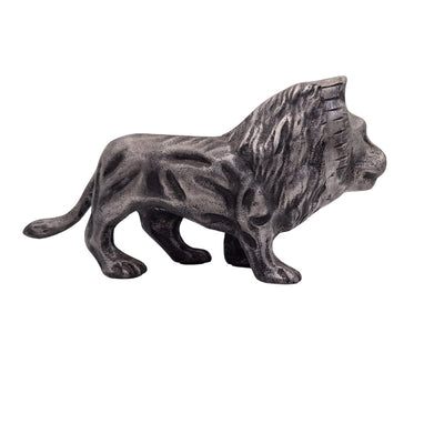 Decoratief LEO-beeldje van aluminium in zilverkleur, gepersonaliseerde gravure
