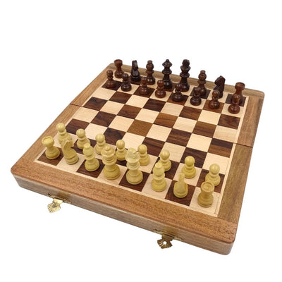 Magnetisch houten schaakspel 30x30cm opvouwbaar G614 met gravure