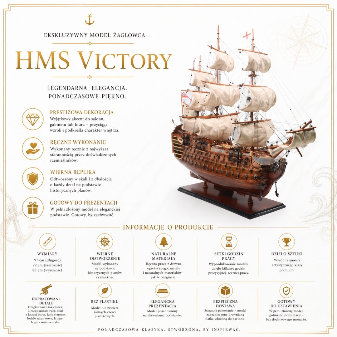 Exclusief model van zeilschip HMS Victory VIC80R