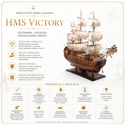 Exclusief model van zeilschip HMS Victory VIC80R