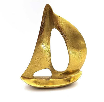 Gouden jacht van aluminium 19,5 cm met mogelijkheid tot personalisatie door gravure - elegante decoratie als cadeau voor liefhebbers van zeilen