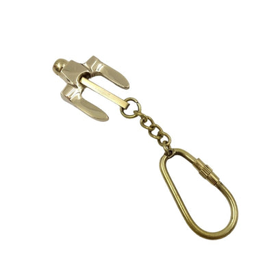 Messing anker-sleutelhanger in goudkleur met mogelijkheid tot personalisatie met gravure