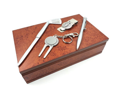 Personaliseerbare geschenkset voor golfliefhebbers