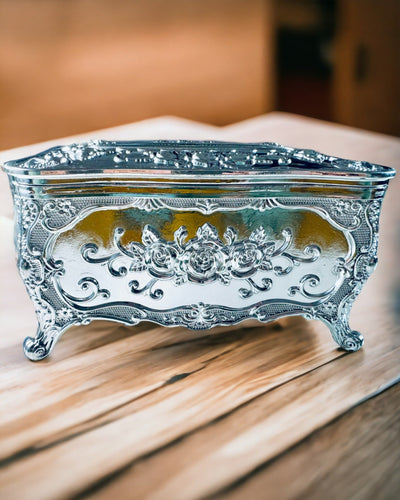 Elegante Doos voor Tissues met Ingeperste Bloemen - Servettenhouder