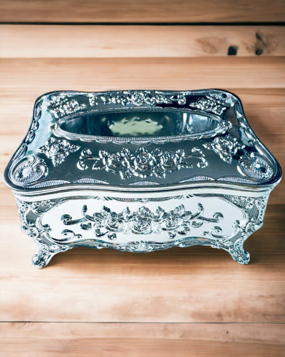 Elegante Doos voor Tissues met Ingeperste Bloemen - Servettenhouder