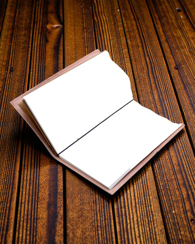 Mijn wensenlijst-dagboek – handgemaakt bruin leren notitieboek 22 × 12 × 1,5 cm, 80 pagina's