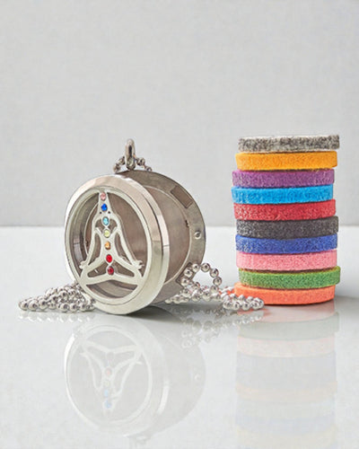 ZenAura – Aromatherapeutische yoga-chakra-halsketting 30 mm