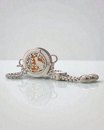 Armband Aromalife Kattenbloesem – geurmedaillon Kat en Bloemen 20 mm