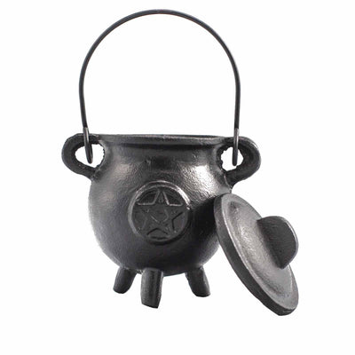 Rituele ijzeren ketel met pentagon 6.5x13cm