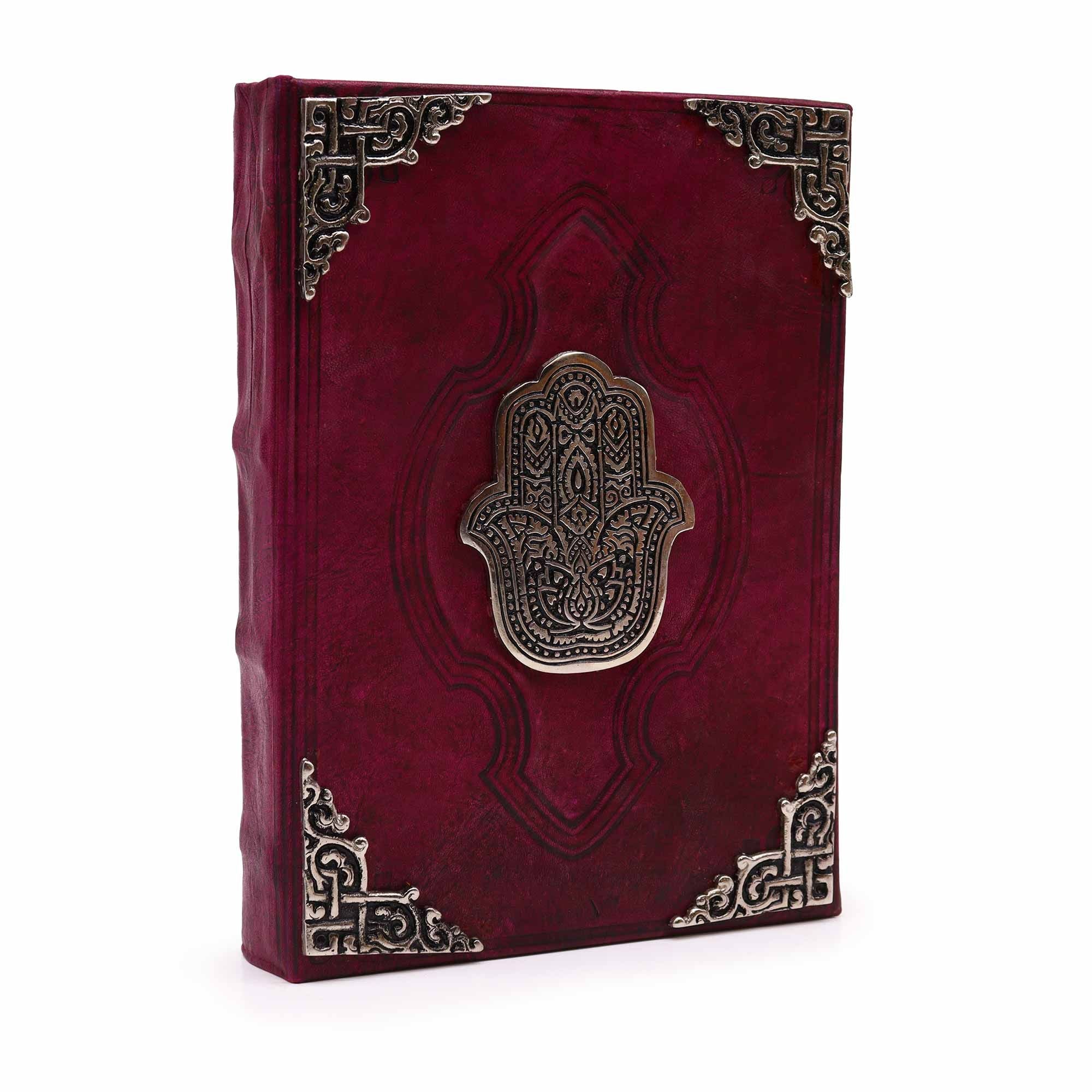 Hefty Red Tan Book met Hamsa-decoratie