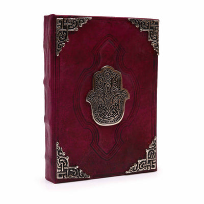 Hefty Red Tan Book met Hamsa-decoratie