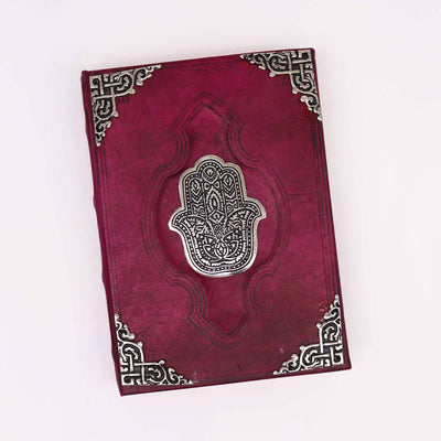 Hefty Red Tan Book met Hamsa-decoratie