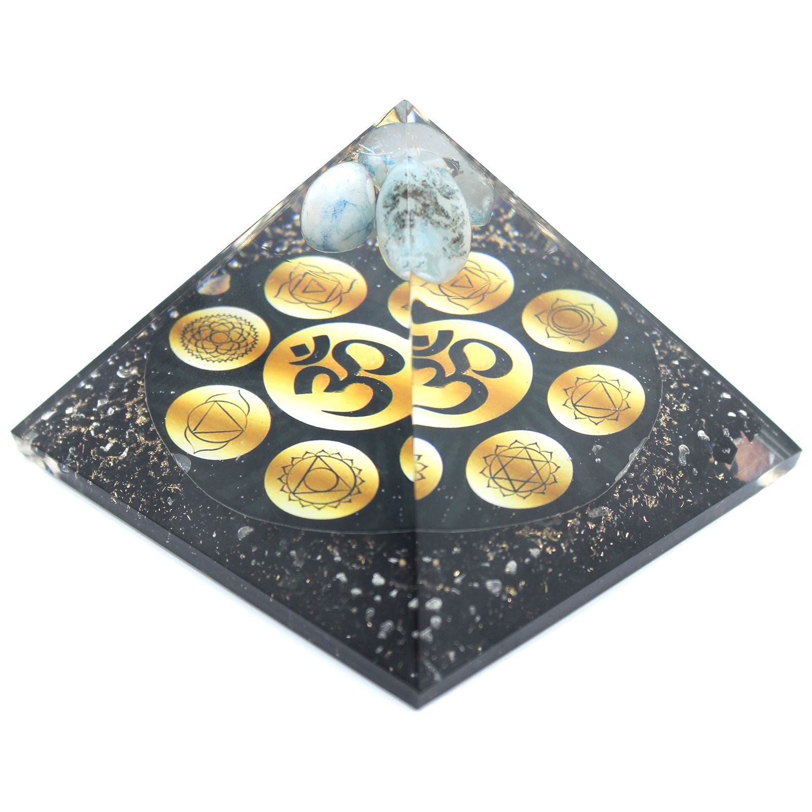 Orgonietpiramide Midnight Om Chakra