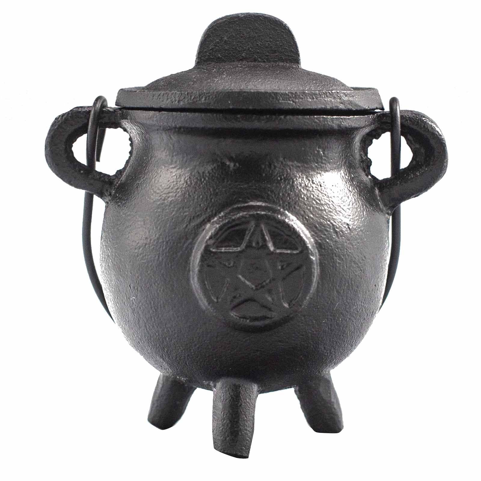 Rituele ijzeren ketel met pentagon 6.5x13cm