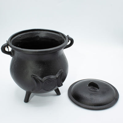 Enorme gietijzeren ketel met drievoudige maan 23x18 cm