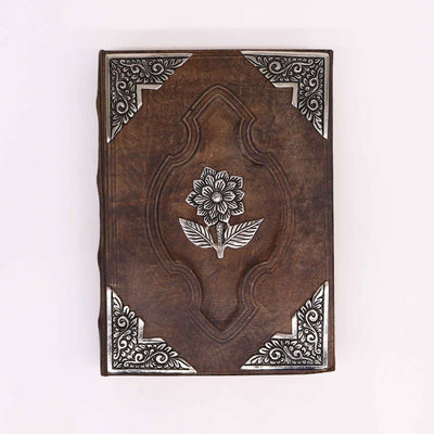 Elegant notitieboek Hefty Brown Tan met Zinc Rose-motief