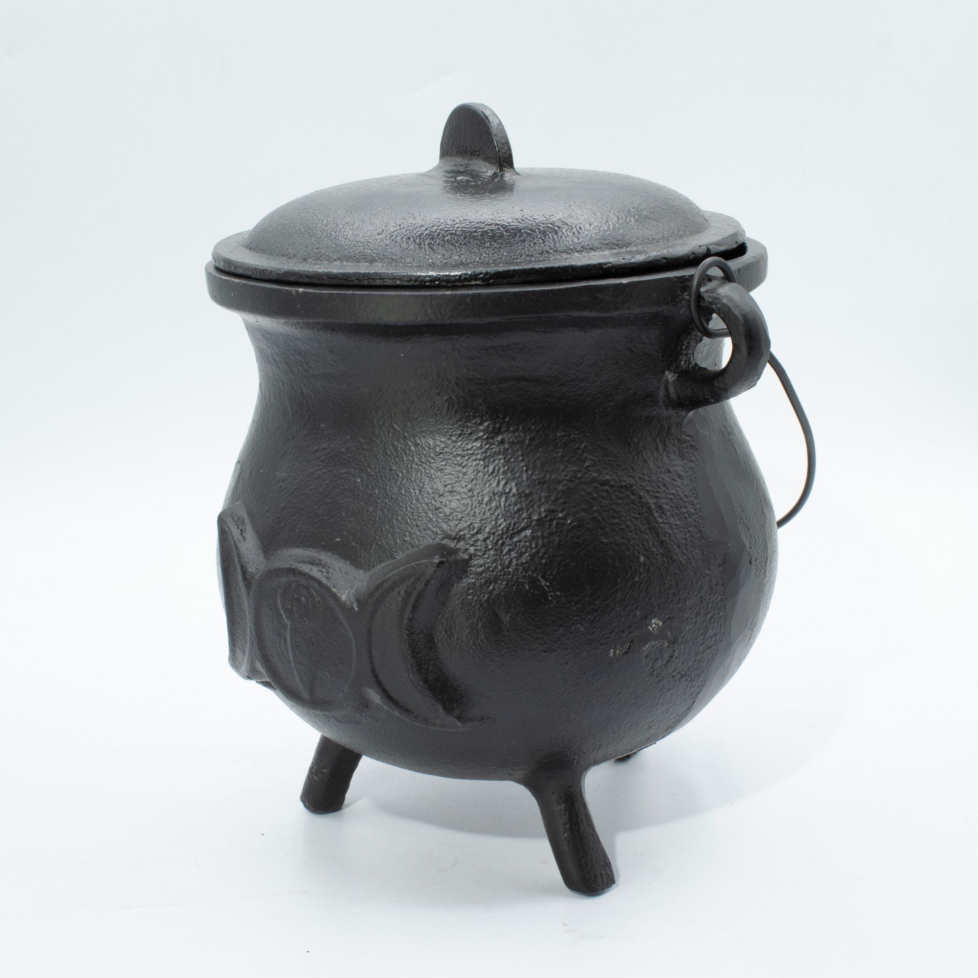 Enorme gietijzeren ketel met drievoudige maan 23x18 cm