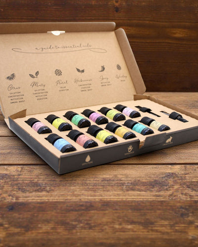 Essentie van de Wereld – Luxe set van 12 populairste essentiële oliën 5 ml met pipetten