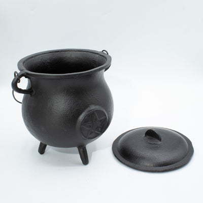 Krachtige gietijzeren ketel met pentagram 23x18 cm, 4500 g