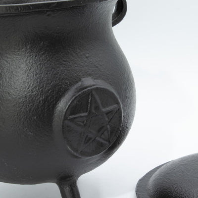 Krachtige gietijzeren ketel met pentagram 23x18 cm, 4500 g
