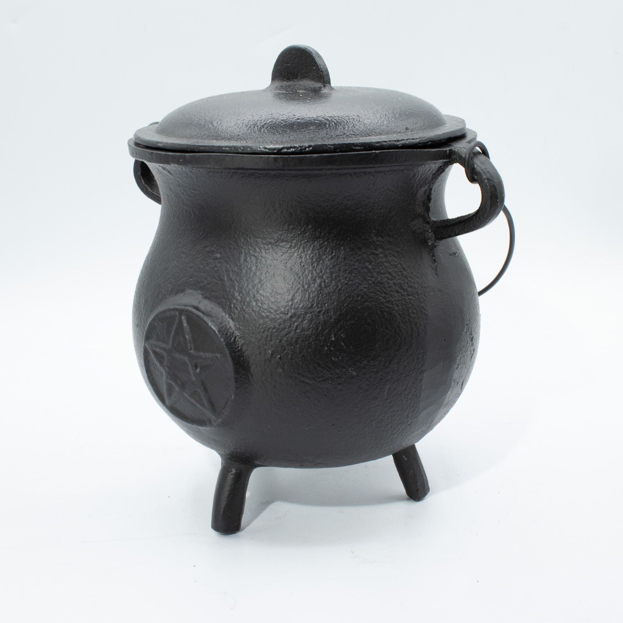 Krachtige gietijzeren ketel met pentagram 23x18 cm, 4500 g