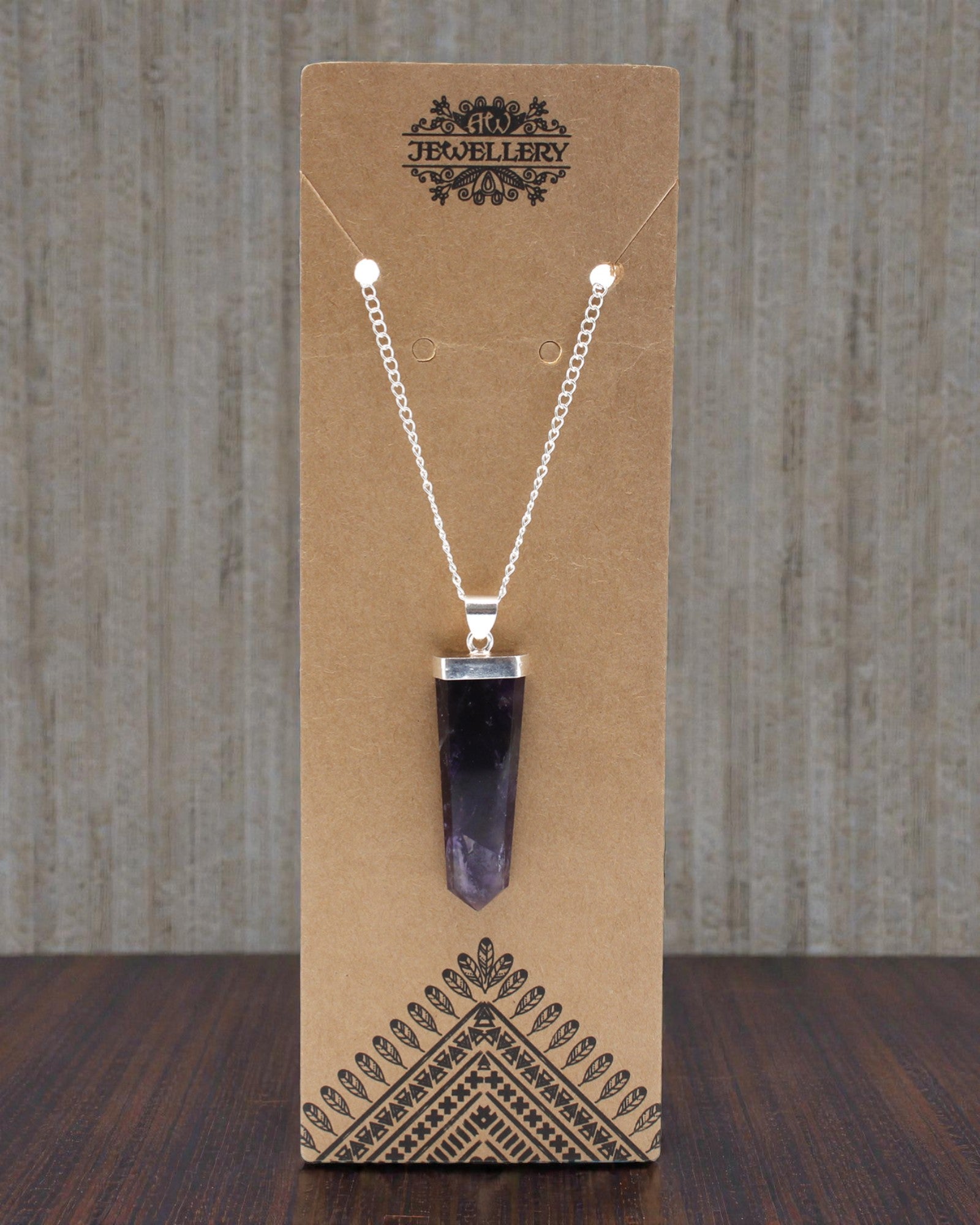 Violet Ray – Platte amethisthanger in kristalslijpsel
