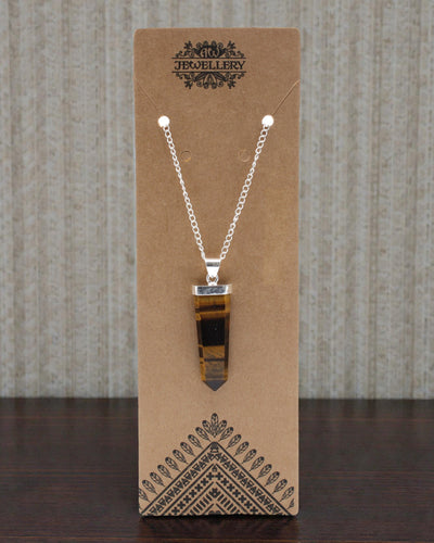 Tijgervlam – Platte hanger van tijgeroog met kristalslijping