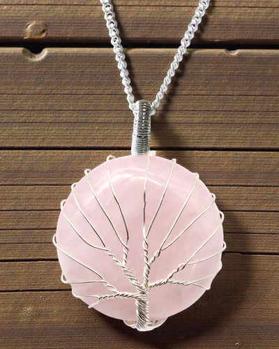 Boom van Liefde – Ketting met Rozenkwarts en Levensboom