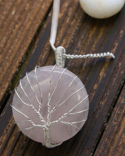 Boom van Liefde – Ketting met Rozenkwarts en Levensboom