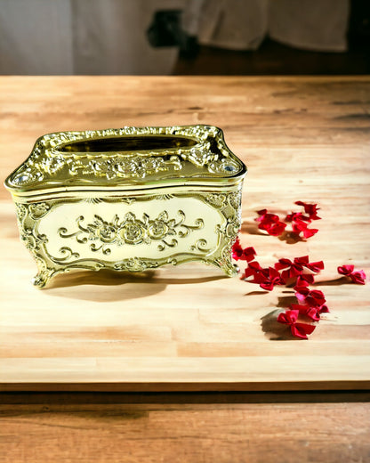 Elegante Doos voor Tissues met Ingeperste Bloemen - Servettenhouder