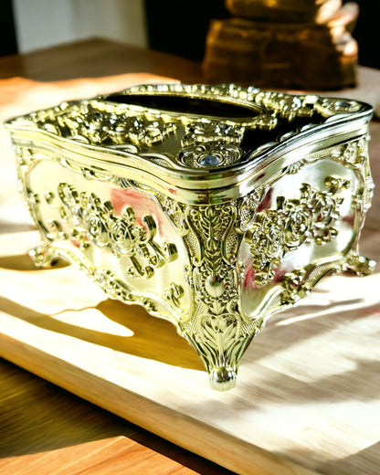 Elegante Doos voor Tissues met Ingeperste Bloemen - Servettenhouder