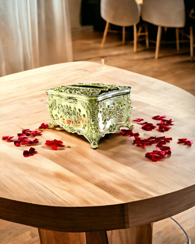 Elegante Doos voor Tissues met Ingeperste Bloemen - Servettenhouder