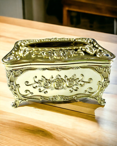 Elegante Doos voor Tissues met Ingeperste Bloemen - Servettenhouder