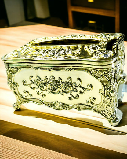 Elegante Doos voor Tissues met Ingeperste Bloemen - Servettenhouder