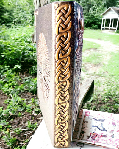 Vintage Dagboek "Levensboom" A6 - Elegante Geperste Kunstleren Omslag, 100 Pagina's