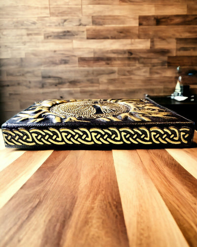 Vintage Dagboek "Levensboom" A6 - Elegante Geperste Kunstleren Omslag, 100 Pagina's