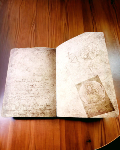 Vintage Bruin Notitieboek met Decoratieve Retro Omslag – Ontdekkersnotitieboek – Bruin, Vintage